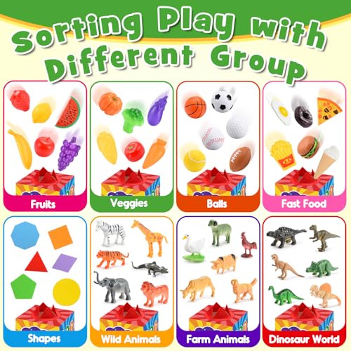 Montessori Sensory Toys for 3-8 Year Olds | 58-Piece Learning & Sorting Games with Mystery Box | Preschool Activities & Speech Therapy Gifts | Easter Basket Stuffers, Birthday Gifts for Boys & Girls