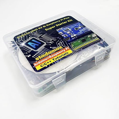 Raspberry Pico & UNO R3 (CH340+ATmega328P) Compatible with Arduino IDE Learning Kit | The Ultimate Value with 75+ Components, 34 HD Tutorials | All-in-One Starter Kit with Breadboard