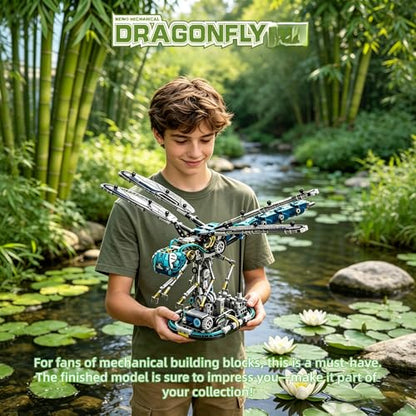 Mechanical Skeleton Robot Building Blocks Set, 3D Robotic Model Kit - color: Dragonfly