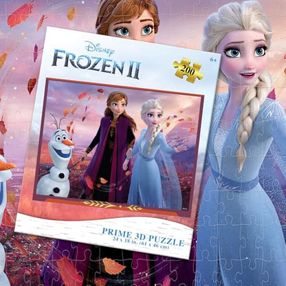Prime 3D Disney Frozen, 200-Piece 3D Jigsaw Puzzle, 24x18