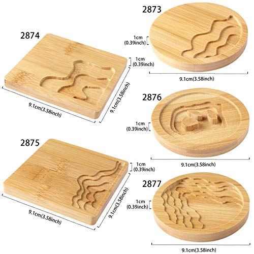 Wood Coaster Set Epoxy Resin Casting Craft Kit River Edge 5-count - size: 3.58 x 0.39 inches