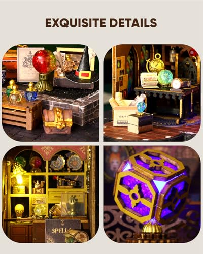 DIY Miniature House Kit Dollhouse Kit for Adults to Build Mini Magic House - color: Magic Treasure House