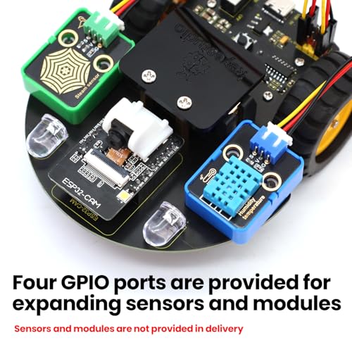 KEYESTUDIO ESP32-CAM Vision Smart Car Kit for Arduino,Educational Camera Coding Kit（Battery not Included