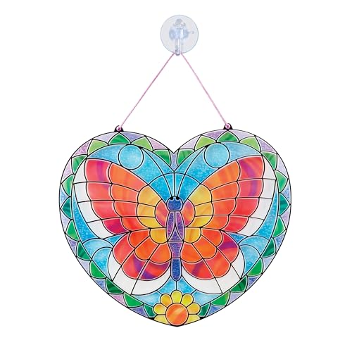 Melissa & Doug Stained Glass Made Easy Activity Kit: Butterfly - 140+ Stickers Kids Sticker Stained Glass Craft Kit; Sun Catchers for Kids Ages 5+