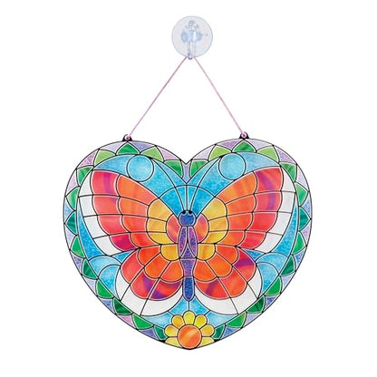 Melissa & Doug Stained Glass Made Easy Activity Kit: Butterfly - 140+ Stickers Kids Sticker Stained Glass Craft Kit; Sun Catchers for Kids Ages 5+