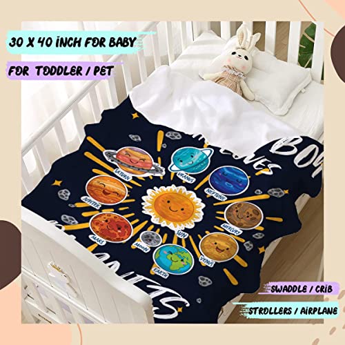 Just A Boy Who Loves Planets & Solar System Throw Blanket Fannel Fleece Super Soft Funny Blanket Travel Throw Blanket for Bed Couch Sofa 40 x 50 Inch for Kid - color: Just a Boy Who Loves Planets & Solar System, size: 50x40 In for Kid