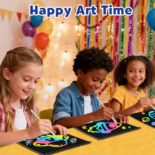 ZMLM Scratch Paper Art-Crafts Gift: 2 Pack Rainbow Notebooks Supplies Toys - color: Starry Blue