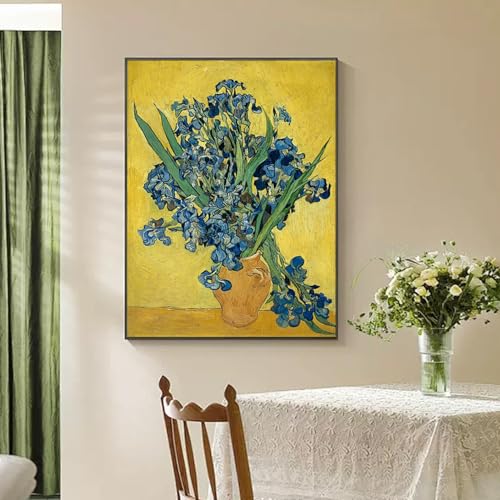 VeGuude Diamond Art Kits for Adults-Van Gogh Diamond Painting Kits for Adults Beginners,Irises 5D DIY Full Drill Diamond Painting Cat Gem Art and Crafts 12x16inch - color: DP02871