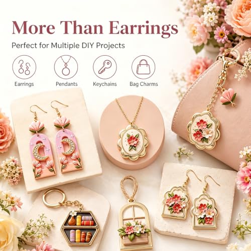 11Pcs Floral Moon Bookshelf Clay Mold Set for Earring Making - color: Bookshelf