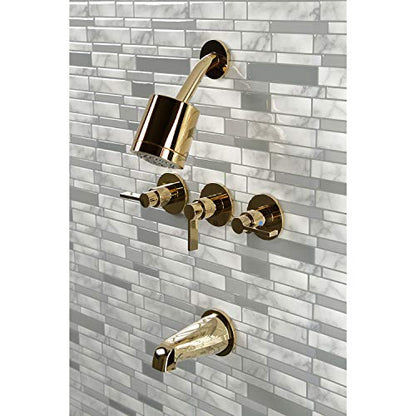 Kingston KBX8132NDL Tub and Shower Faucet, Polished Brass - color: Polished Brass