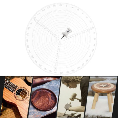 12" / 300mm Round Center Finder Tool Compass Acrylic with Centering Needle for Irregular Shapes, Drawing Circles on Wood, Poster Board, Plastic, Measuring Tools for Wood Lathe, Woodworking, Carpenter