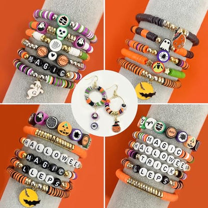 JULIMAIDONG Alphabet Beads A-Z 1350+Pcs Letter Number Hearts Bracelets Bead - color: Black