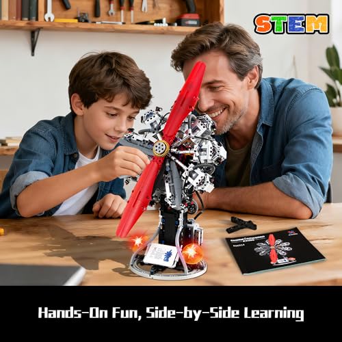 Engine Building Kit, STEM Motor Display Set Engine Model Kit (1100 PCS) - size: Large