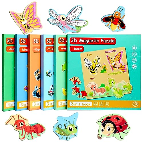Magnetic Puzzles for Kids Ages 3-5, Travel Toddler Insect Puzzle Toy - style: Insect