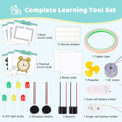 GiftAmaz Paper Circuits Kit for Kids, STEM Electric Circuit Motors Kit - style: Real-Life Themed Paper Circuits Kit