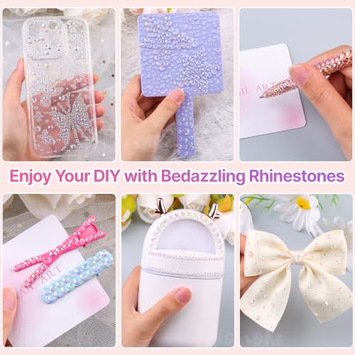 33000Pcs 2-6mm Clear AB Resin Iridescent Rhinestones for Bedazzling Kit - color: Clear White AB 2-6mm