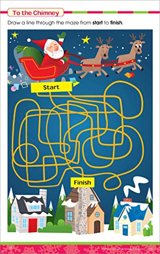 School Zone Jolly Mazes Workbook: 48 Pages, Preschool, Kindergarten, Holiday, Christmas, Maze Puzzles, Problem-Solving, Stickers, Ages 3 to 6 (Jolly Little Busy Book Series)