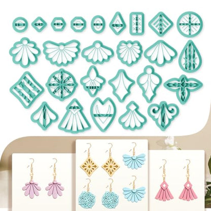26pcs Polymer Clay Cutter Set Bohemian Earring Shape Cutters PLA Plastic Clay Tools for Jewelry Making Professional DIY Craft Kit Size 0.5-1.5 Inches - color: Bohemia