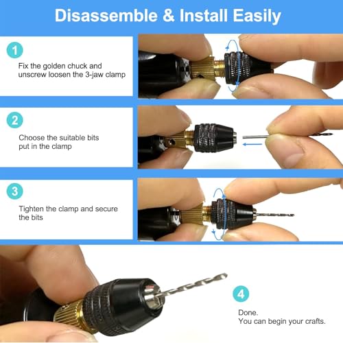 Anlan-angel 233Pcs Electric Drill for Resin Art,Craft Hand Drill with Bits (0-3mm) Flat Nose Pliers, Keychain Making Kit,Small Electric Pin Vise Kit for Resin Mold Keychain Pendant Jewelry Making