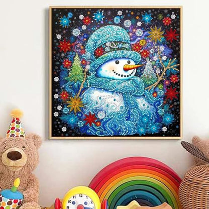 Special Shape Diamond Art Kits for Adults, 5D Diamond Painting Kits for Beginner, DIY Diamond Crystal Rhinestones Painting Kits for Home Wall Decor Gift Snowman Christmas 30x30cm/12x12in