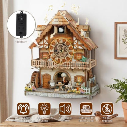 3D Puzzle for Adults, German Pastoral Cottage Wood Models Kit