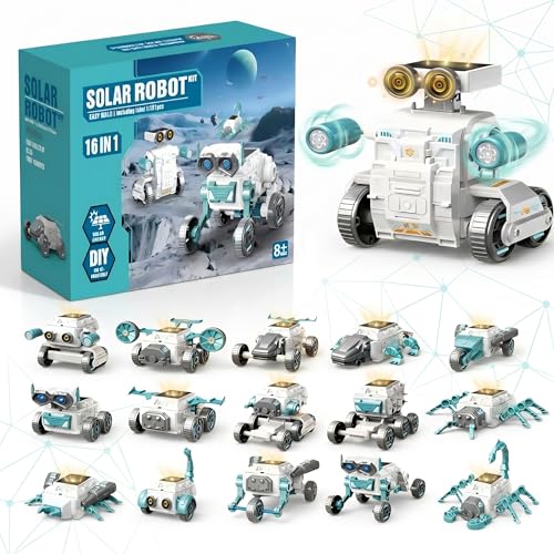 16-in-1 Solar Robot Kid, 190 Pcs STEM Educational Toy for Age 8+