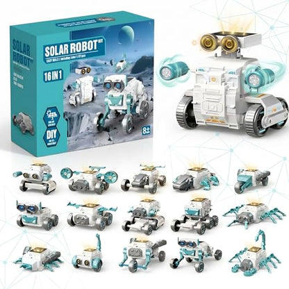16-in-1 Solar Robot Kid, 190 Pcs STEM Educational Toy for Age 8+