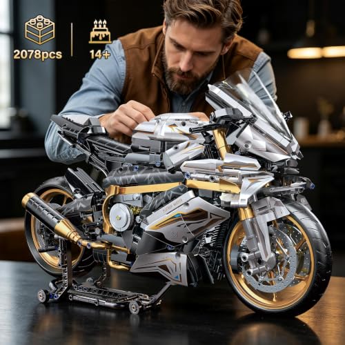 QiqoPoyee 1:5 Large Platinum Superbike Motorcycle Building Kits for Adults