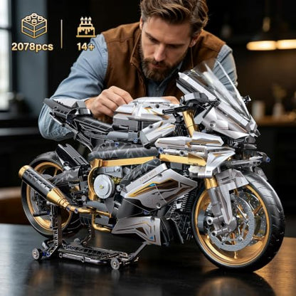 QiqoPoyee 1:5 Large Platinum Superbike Motorcycle Building Kits for Adults