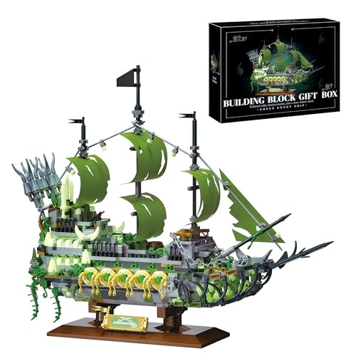 TSONER Pirate Ship Building Kit with Glow-in-The-Dark for Adult & Teens 14+ - style: Medium Pirate Ship