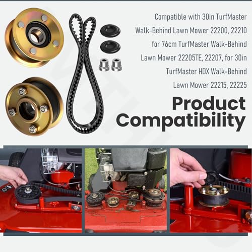 131-4509 125-2532 Mower Idler Pulley & 120-3335 Belt Kit for Toro 30" Deck TimeMaster Tractors 126-0316, 131-4506, 131-4529, 121-5763, Fits Model 20199, 20200, 20975, 20977, 20978, 21199, 21200.etc.