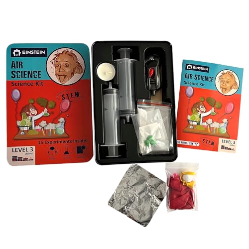 Einstein’s Air Science Kit for Kids. STEM for Boys & Girls Aged 8 and Above. 15 Exciting Experiments Inside. Detailed Picture Guide Included. - color: Azul and Orange