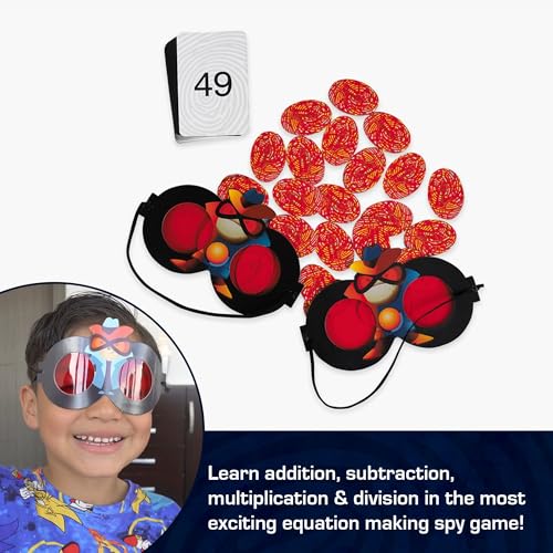 Chalk & Chuckles Super Math Spy Board Game for Kids Ages 8-12 | Practice Multiplication, Division, Addition & Subtraction | STEM Math Toy for Boys & Girls | Educational Game for Classroom & Family Fun