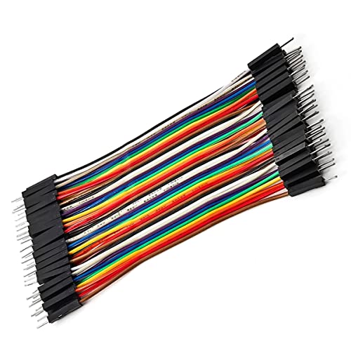 40pcs 10 cm (4 inch) Male to Male Multicolored Dupont Wire Breadboard Jumper Ribbon Cables Kit Compatible with Arduino Projects(M/M) - color: Male to Male, size: 40 PCS - 10 cm