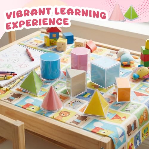 Faccito 8 Pcs 8 Styles 2D & 3D Geometric Solids Math Manipulatives - style: 8 Styles