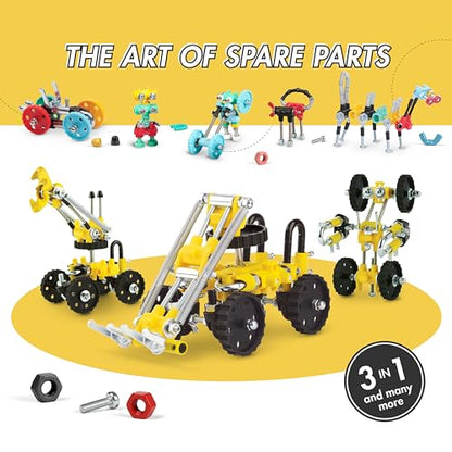 The Off Bits Build Your Own Excavator Toy, 150+ Pcs Vehicle Construction Toys, LoaderBit Educational Stem Building Toys, STEAM Gift for Kids, Engineering Kit for Kids 8 9 10 11 12 Years Old - style: LoaderBit