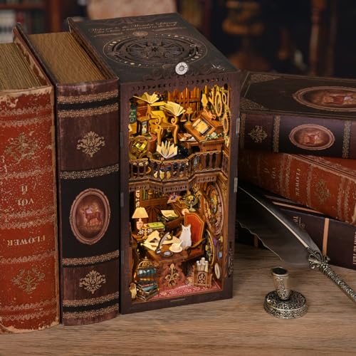 Book Nook Kit, Book Nook Kits for Adults DIY Booknook Model Build - color: Wonder Library