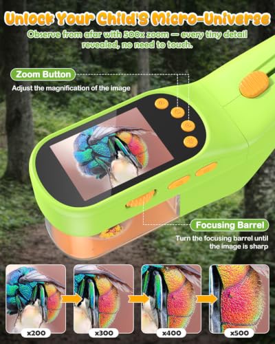 Bug Catcher for Kids,Kids Microscope,3-in-1 Insect Catching Kit for Kid - color: light green