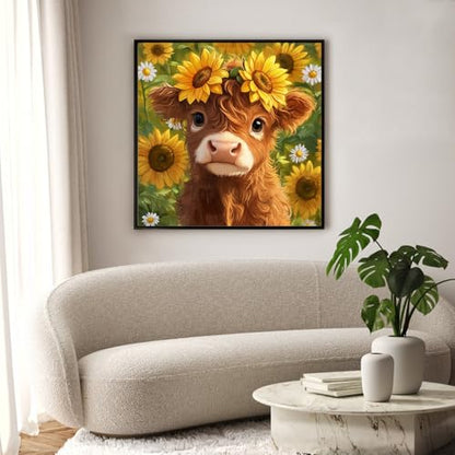 Diamond Art Kits for Adults & Beginners, Highland Cow Diamond Painting Kit - color: HMDPUS-25405