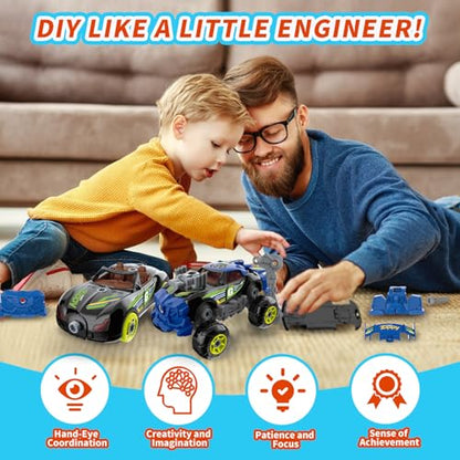 Pup Go 43 Pcs Building Car for Boys Age 3 4 5 6 7 8, Build Your Own Car Set - color: Black
