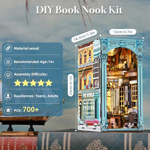 CCCDF Book Nook Kit, DIY Miniature House 3D Wooden Puzzle for Adults - color: Hemingway House