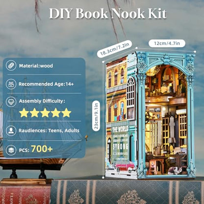 CCCDF Book Nook Kit, DIY Miniature House 3D Wooden Puzzle for Adults - color: Hemingway House