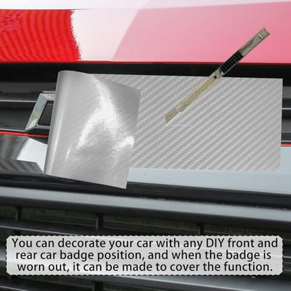 QianBao Compatible with Silver Carbon Fiber 11.8" x 4" Chevy Bowtie Emblem - color: Silver