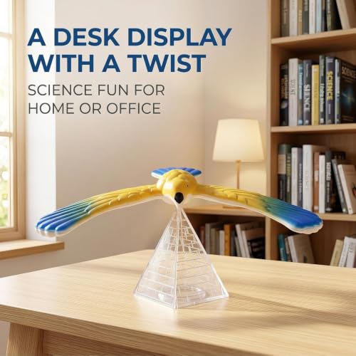 2Pcs Balance Bird with Clear Triangle Stand, Educational Physics Gravity Demonstration, Science Kit