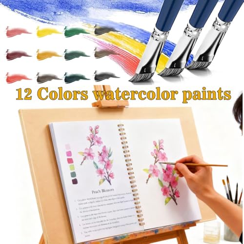 Watercolor Workbooks Coloring Book Beginner Friendly Painting Kit Easy Nature Scenes Paint Set Art Crafts for Creative Exploration Gift for Adults (Seaside, with Palette) - color: Seaside, size: with Palette