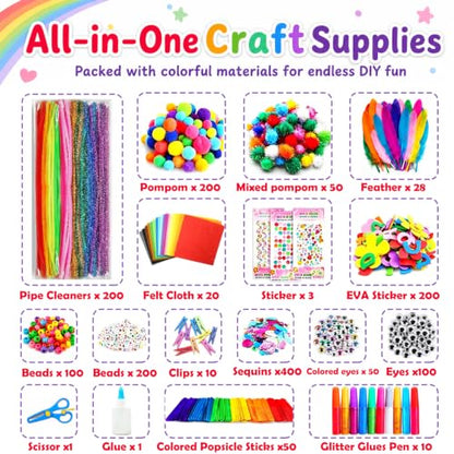 FUNZBO Arts and Crafts Supplies for Kids -Toddlers Craft Kit - size: Jar Set (Mega)