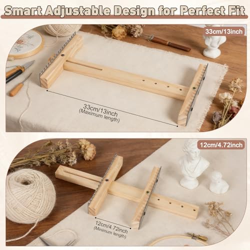 Adjustable Tapestry Weaving Loom, Wooden Loom Kit for Fiber Art Crafts