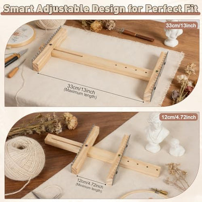 Adjustable Tapestry Weaving Loom, Wooden Loom Kit for Fiber Art Crafts