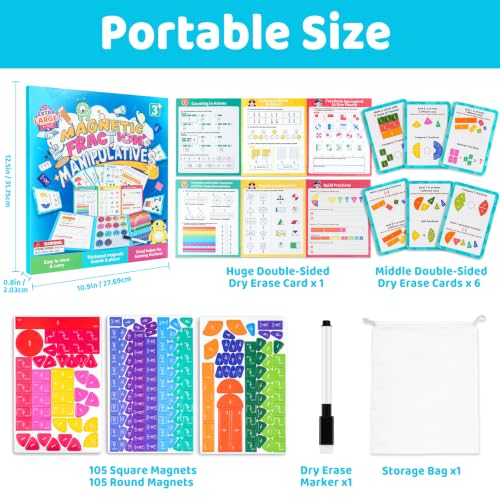 210PCS Magnetic Fraction Playbook, Magnetic Fraction Book - size: 12.5*10.9in