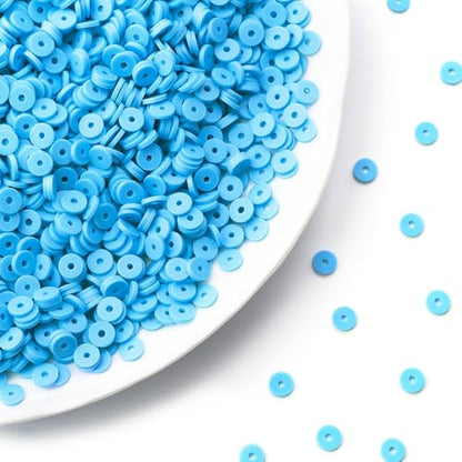 6mm Polymer Clay Beads for Bracelets Making 1000PCS - color: Cyan blue